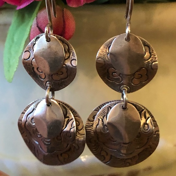 Vintage Silpada Cha-Cha Sterling Silver Disc Earrings W2057 - Picture 10 of 13